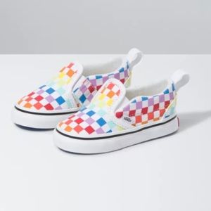 Toddler Girl Checkered Multi Chromatic Vans Slider Shoes